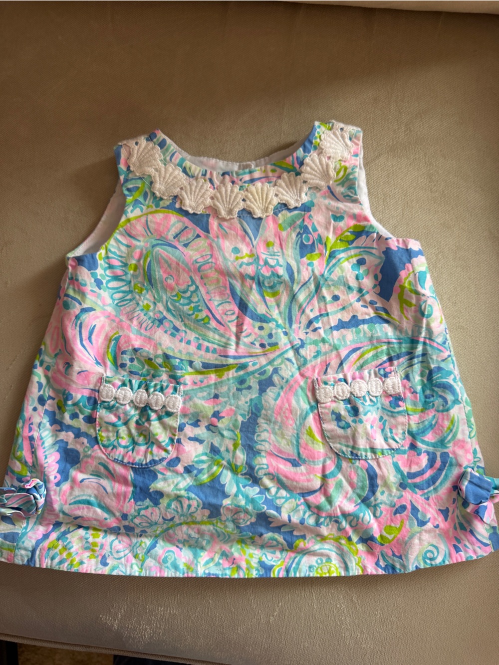 Lilly Pulitzer Pink Blue Green Paisley Shift Dress